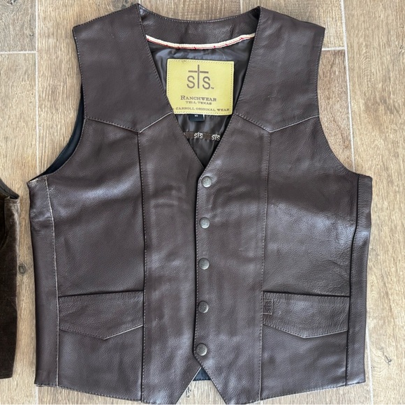 Vintage Western Vest Bundle – Suede, Leather,Corduroy (Lot of 3) Halloween - Picture 4 of 11